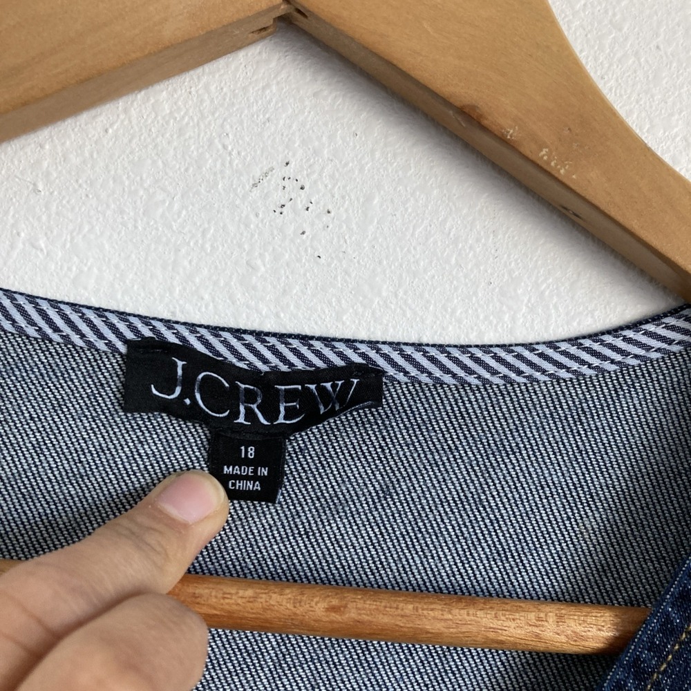 J Crew Women's Seamed denim mini dress in Rinse wash Blue Size 18 - Picture 4 of 7